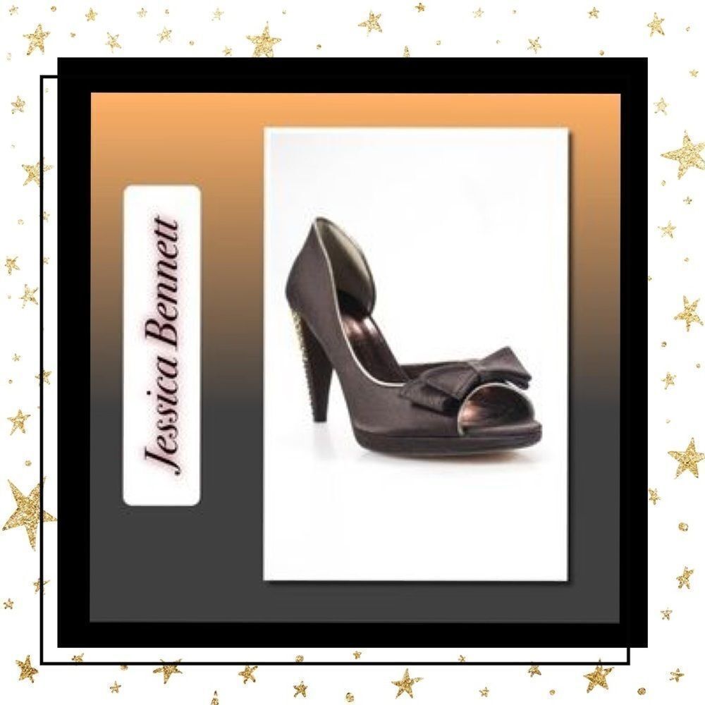 NEW Jessica Bennett Brown Satin Jeweled Pumps 7.5